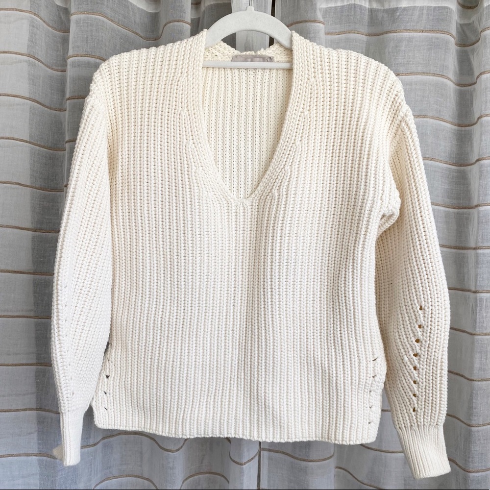 ✨ Everlane Texture Cotton V Neck Pullover Sweater